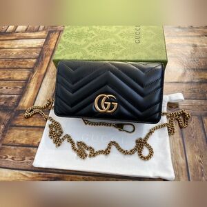 Gucci Marmont GG Black Quilted Shoulder Bag